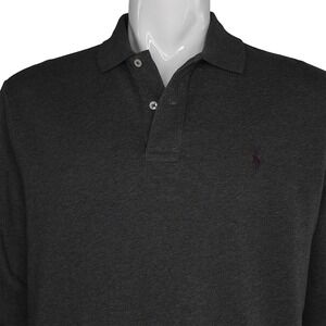 Vintage Polo Ralph Lauren Men's Long Sleeve Heavy Cotton Blend Polo Shirt